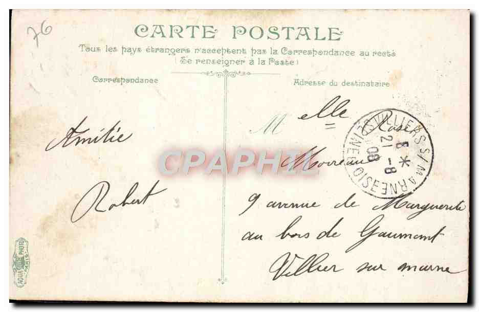 CPA Trouville Barque de peche Bateau — Verso