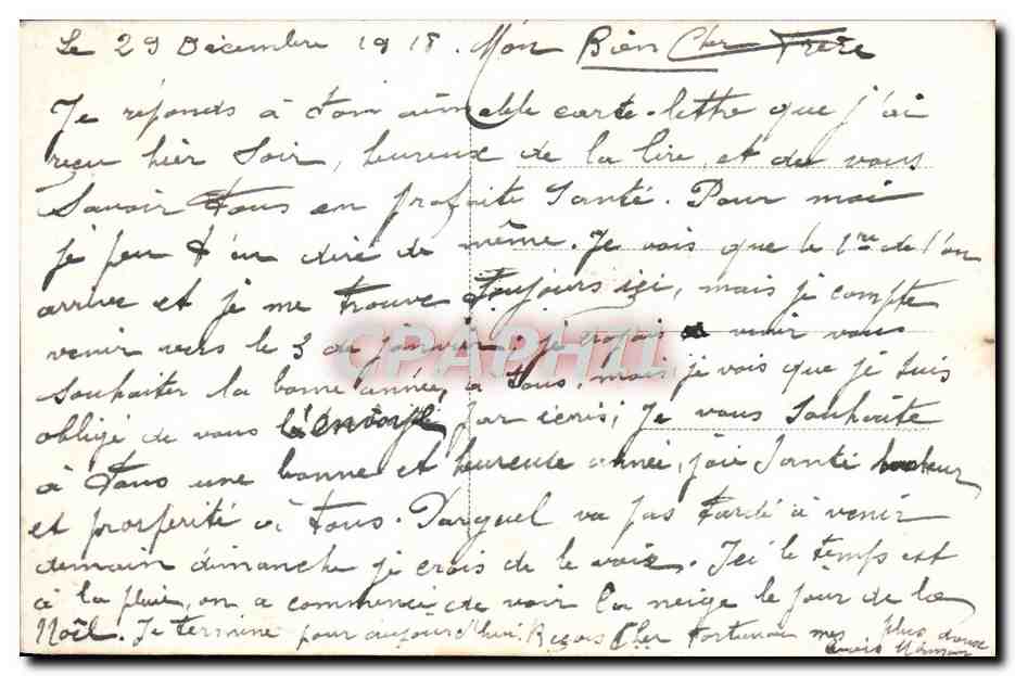 CPA Fantaisie Femme Fer a cheval — Verso
