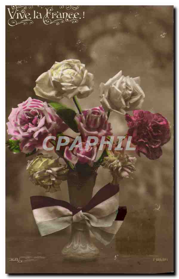 CPA Fantaisie Fleurs Vive la France