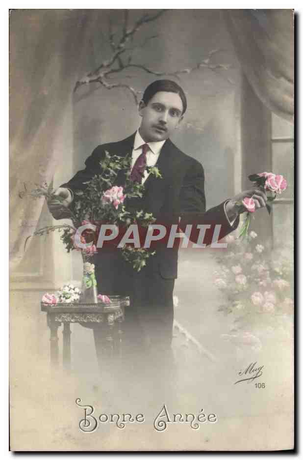 CPA Fantaisie Homme Bonne Annee