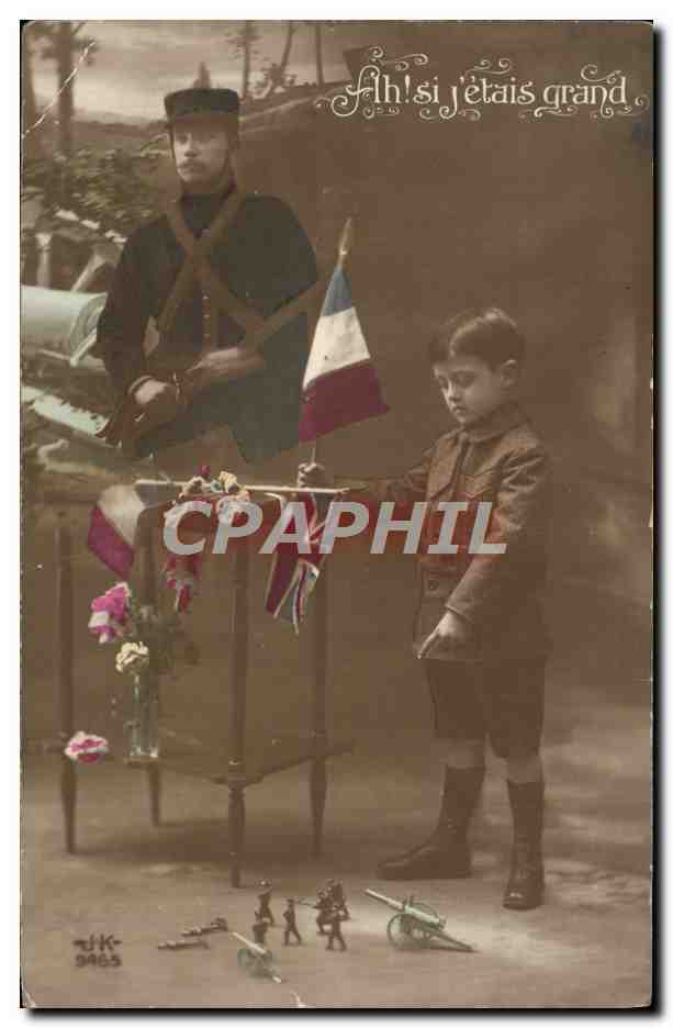 CPA Fantaisie Enfant Soldat militaria Canon 