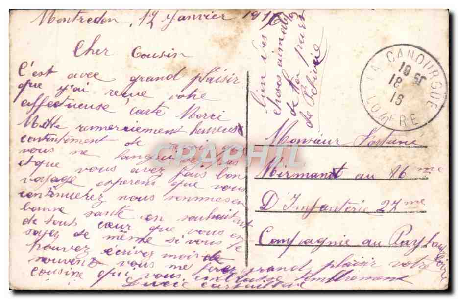 CPA Fantaisie Enfant Soldat militaria Canon  — Rückseite