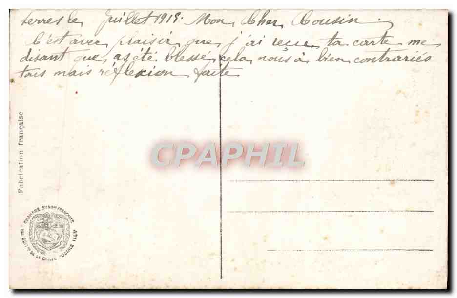 CPA Dans la Tranchee Soldat Militaria  — Rückseite