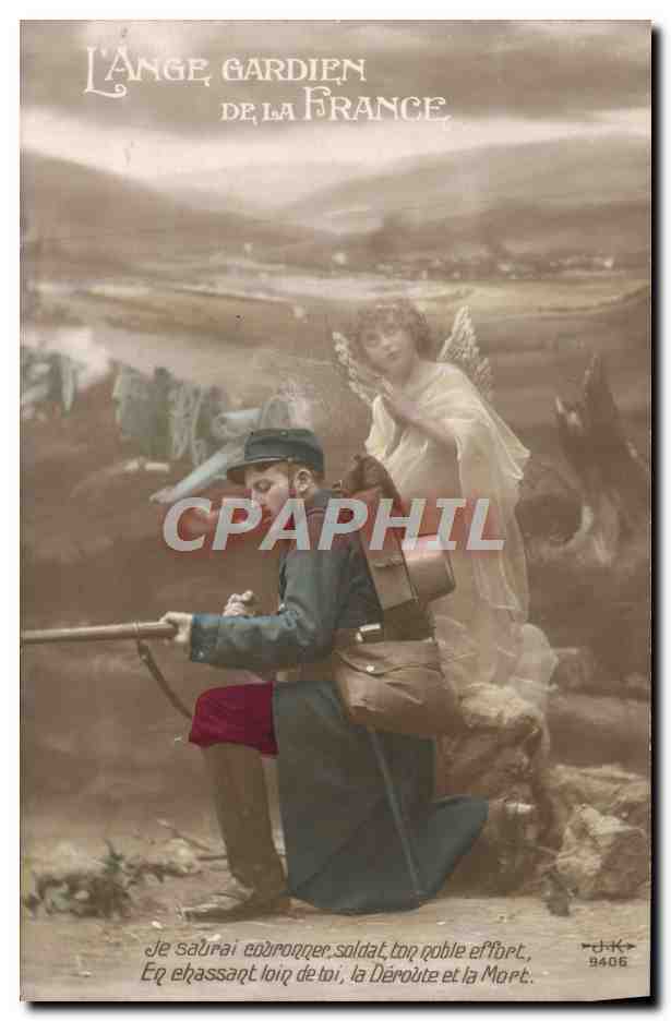 CPA L'Ange Gardien de la France Soldat Militaria Ange