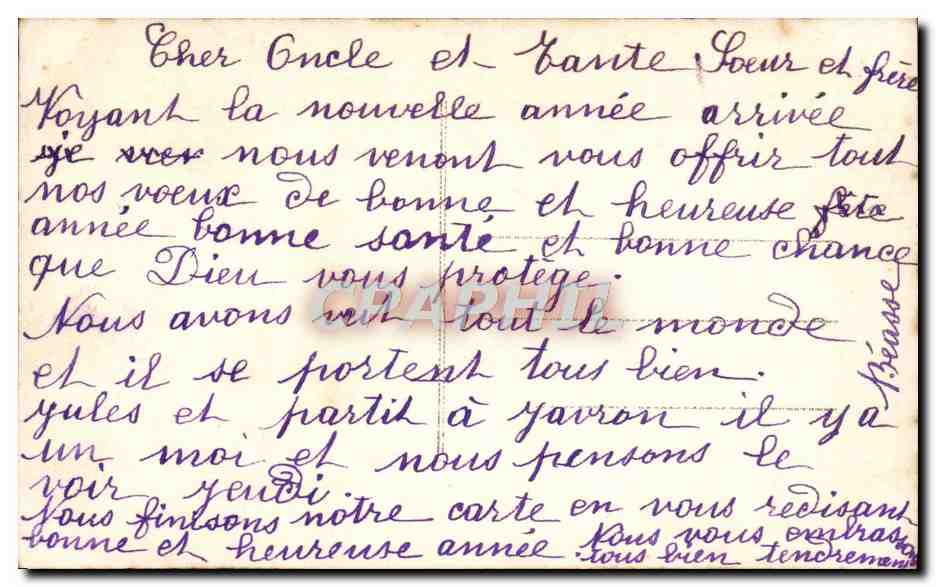 CPA Fantaisie Bonne Annee — Rückseite