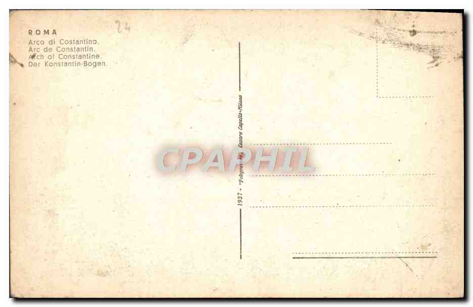 CPA Roma Arco di Costantino — Rückseite