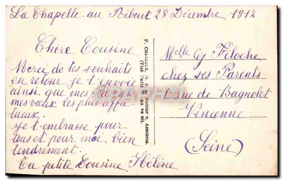 CPA Fantaisie Bonne annee — Verso