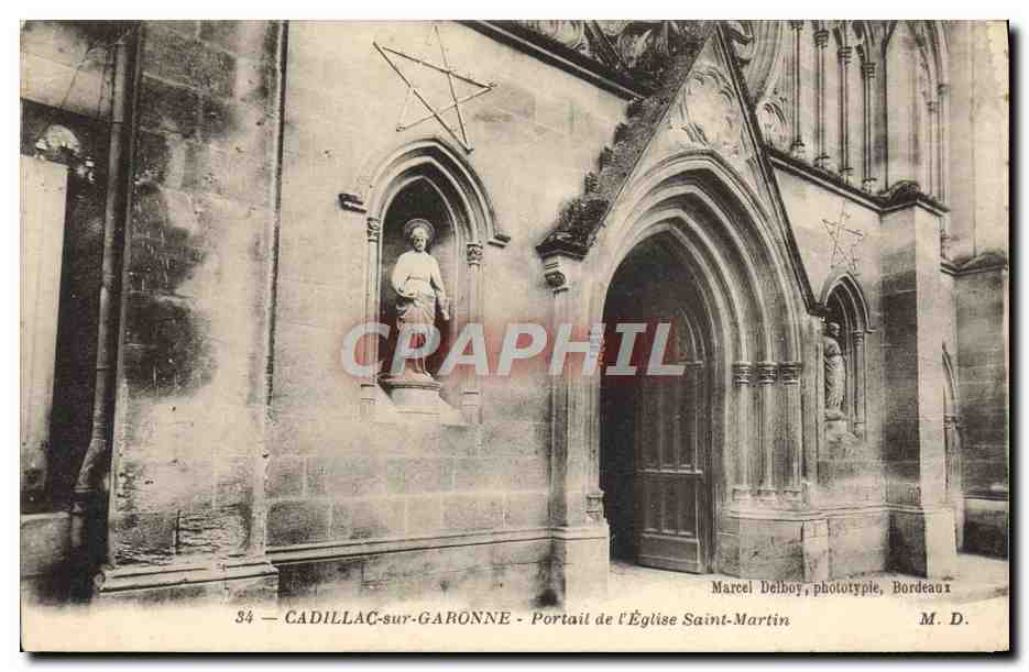 Cadillac-sur-Garonne — Portail de l'Église Saint-Martin — Marcel Delboy, phototype, Bordeaux