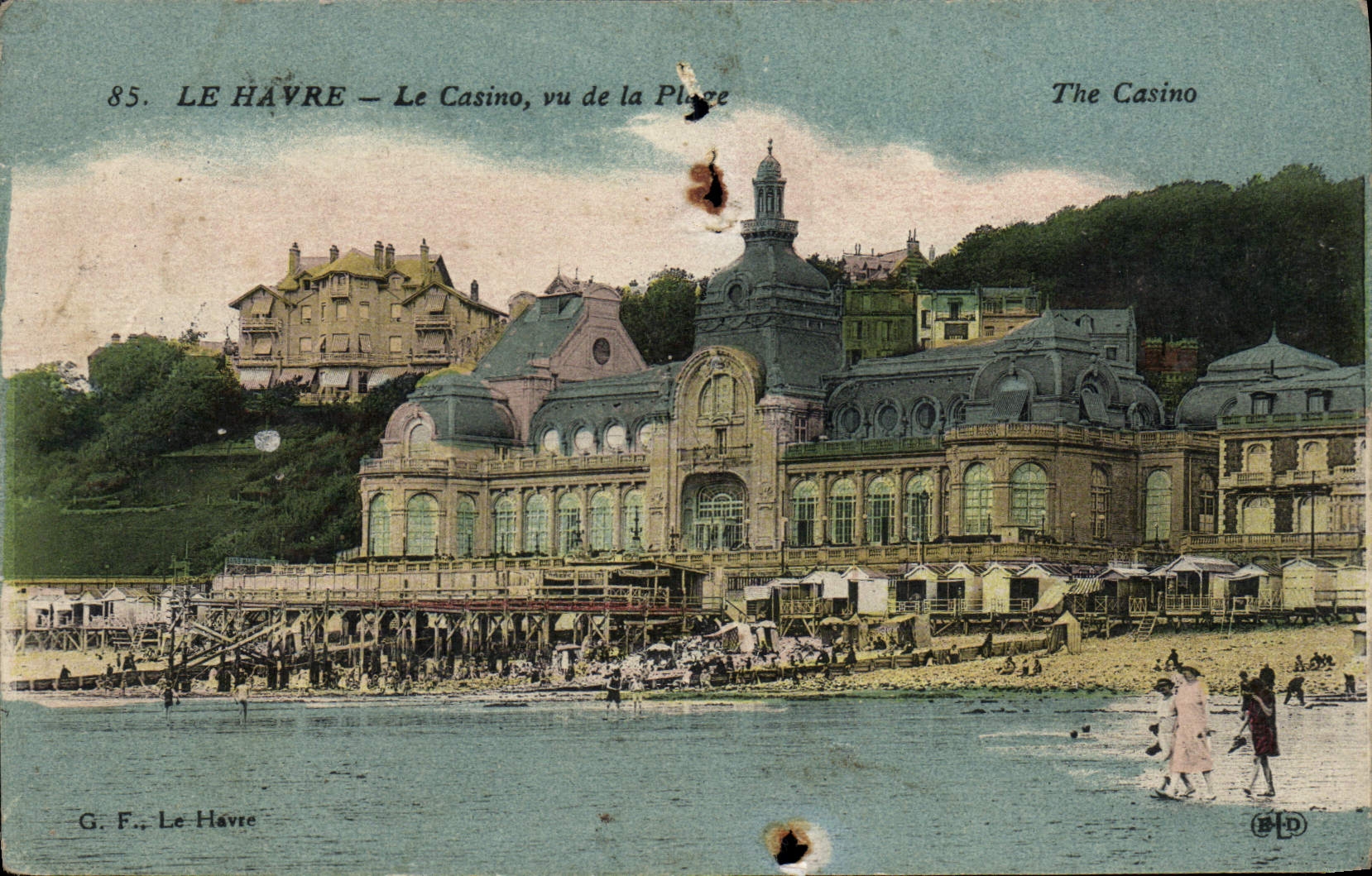 CPA Le Havre Le Casino Vu de la Plage