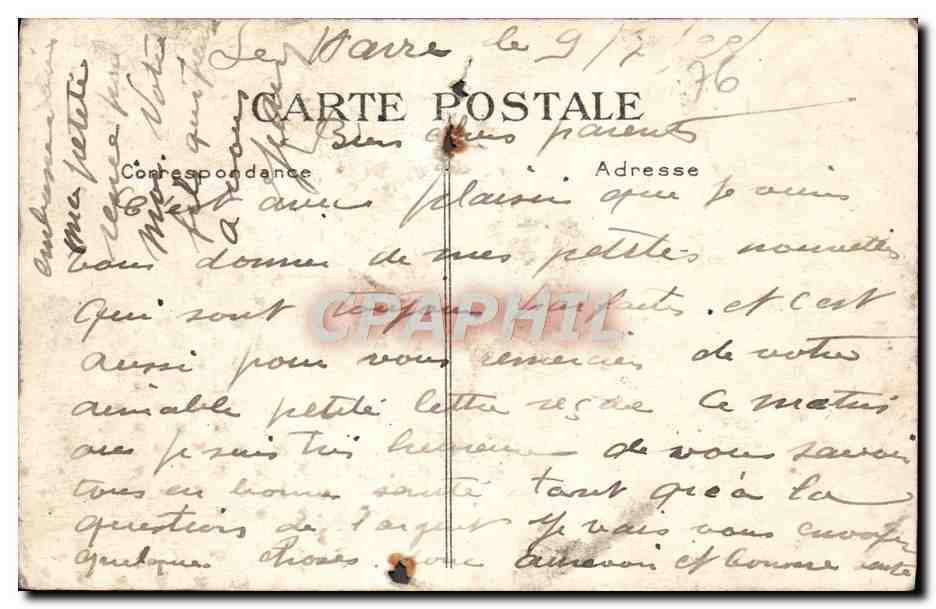 CPA Le Havre Le Casino Vu de la Plage — Rückseite