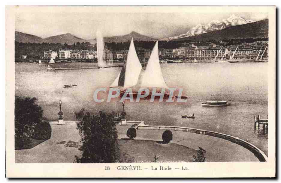 CPA Geneve La Rade Bateau