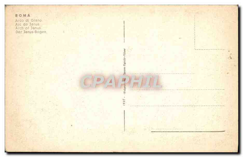 CPA Roma Arco dl Glano  — Rückseite