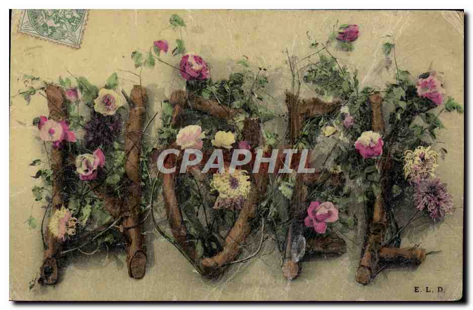 CPA Fantaisie Fleurs Noel