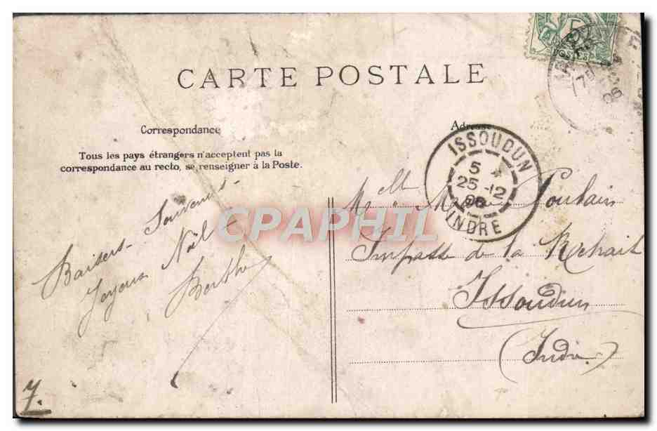 CPA Fantaisie Fleurs Noel — Rückseite