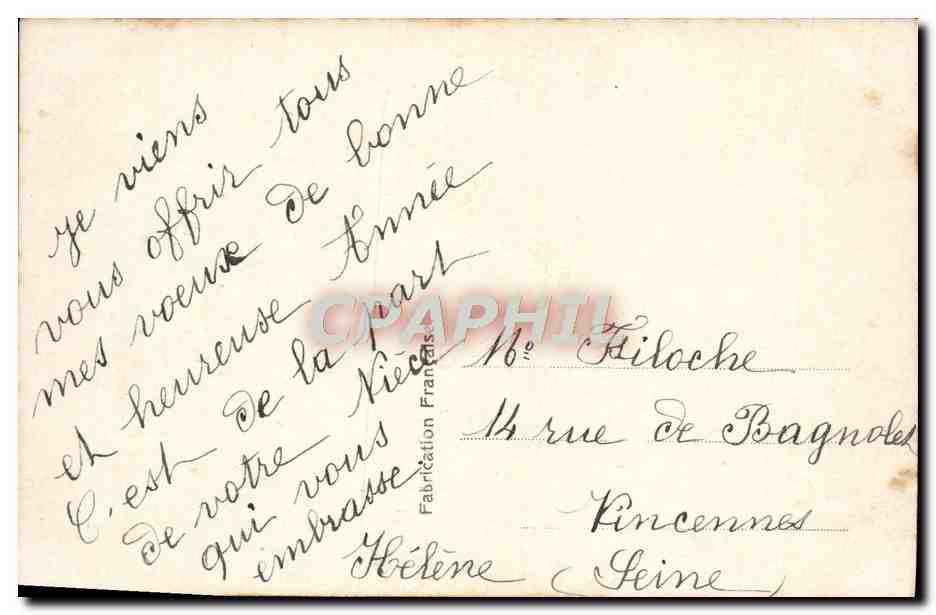 CPA Fantaisie Fleurs Bonne Annee — Back