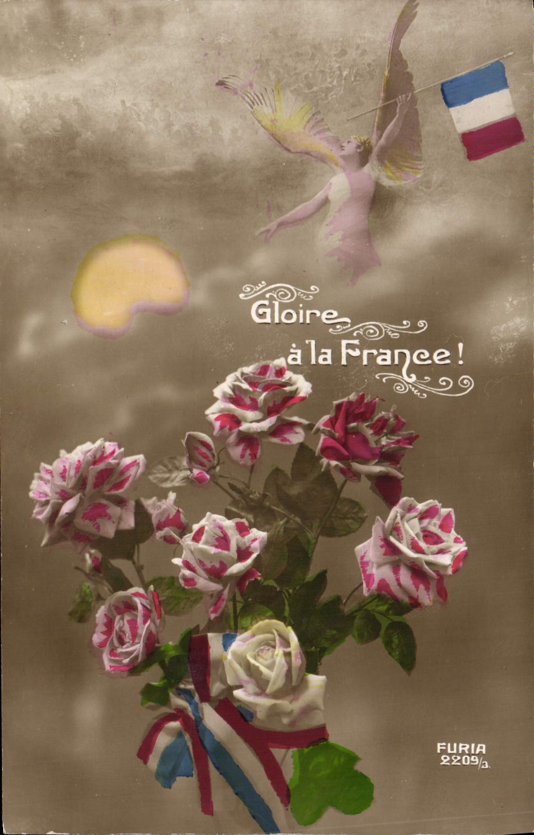 CPA Fantaisie Fleurs Gloire a la France