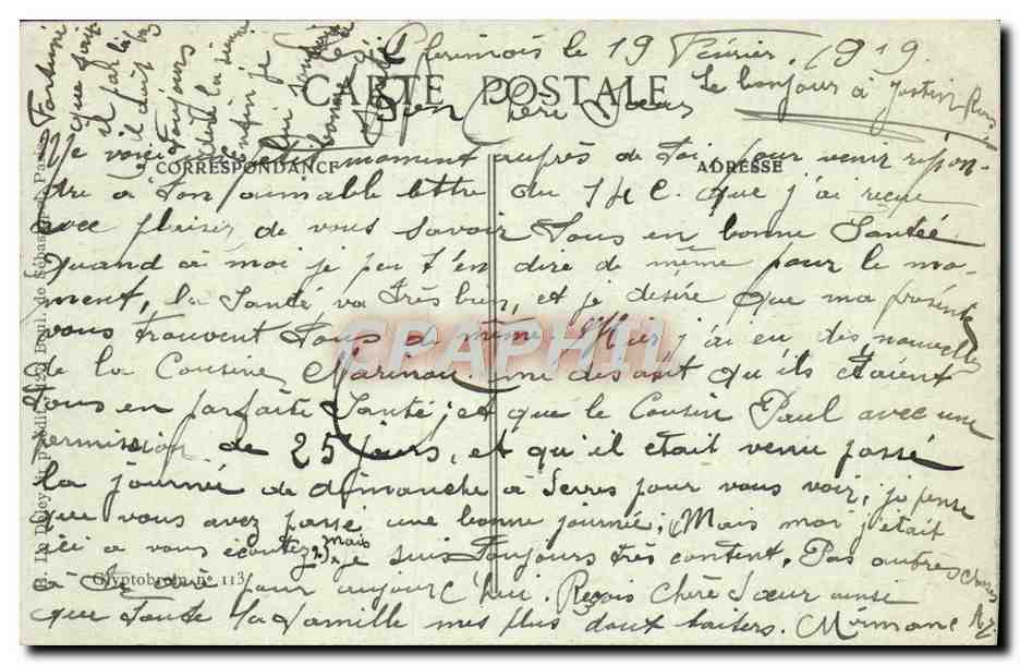 Soldat et femme au bord d'un lac — scène romantique — éditeur B.L.D. — Rückseite