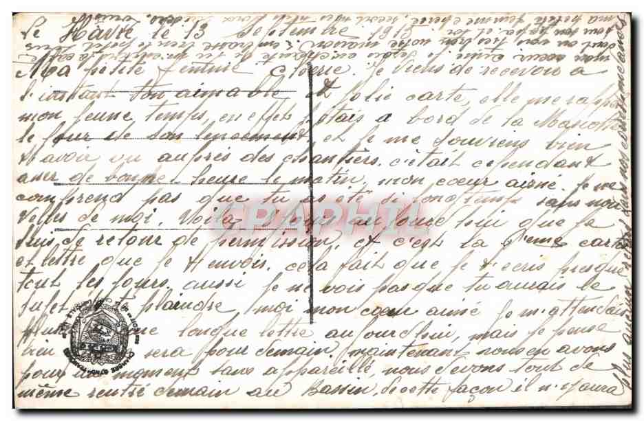 CPA Fantaisie Femme Enfant Soldat Militaria Poilu — Verso