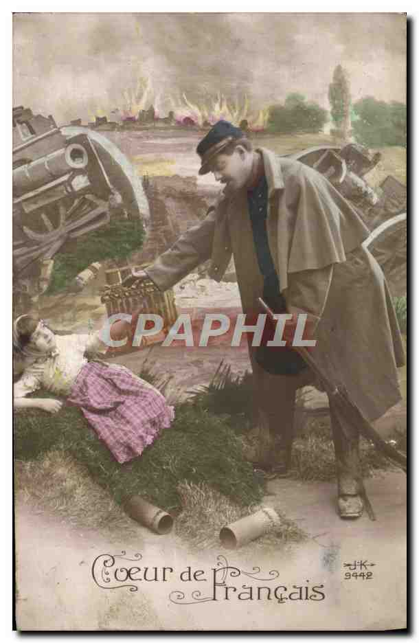 CPA Fantaisie Soldat Militaria Enfant Canon 