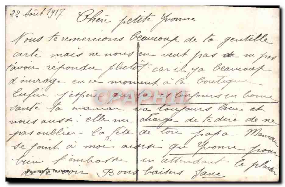 CPA Fantaisie Fleurs Poules — Verso