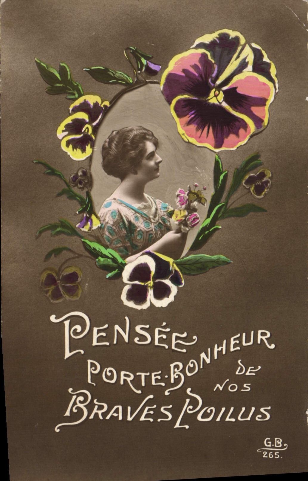 CPA Fantaisie Fleurs Femme