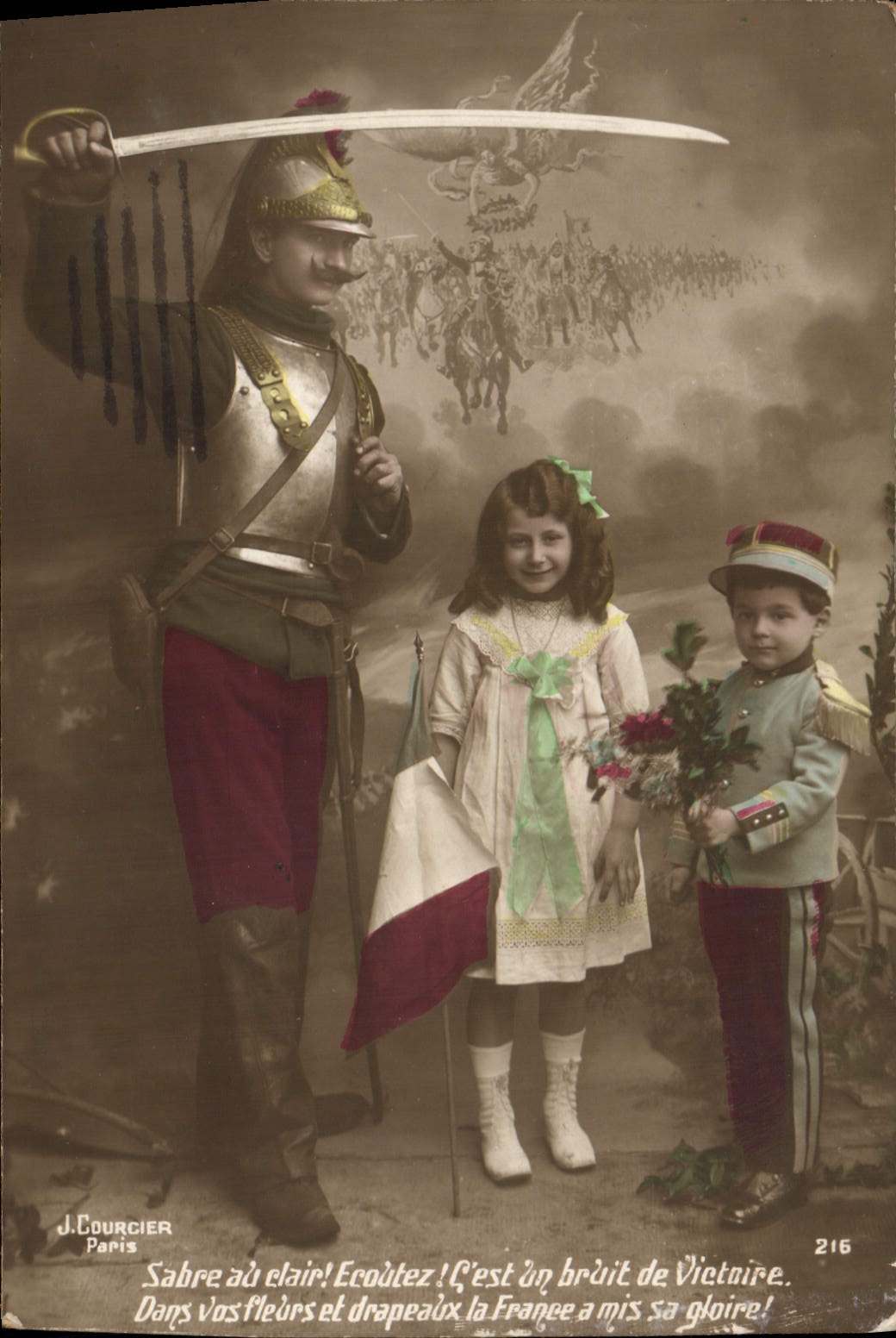 CPA Fantaisie Enfants Soldat Militaria Dragon