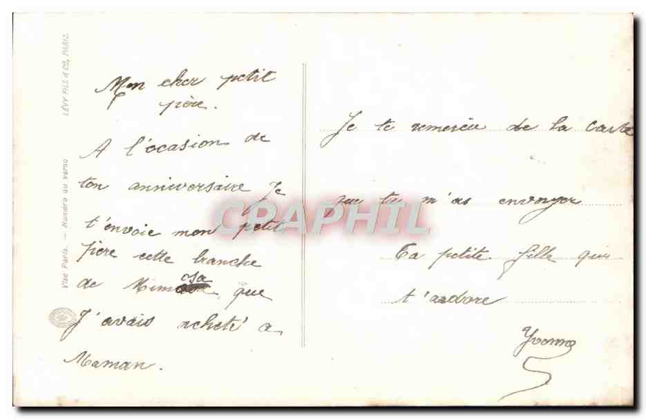 CPA Fantaisie Enfant — Rückseite