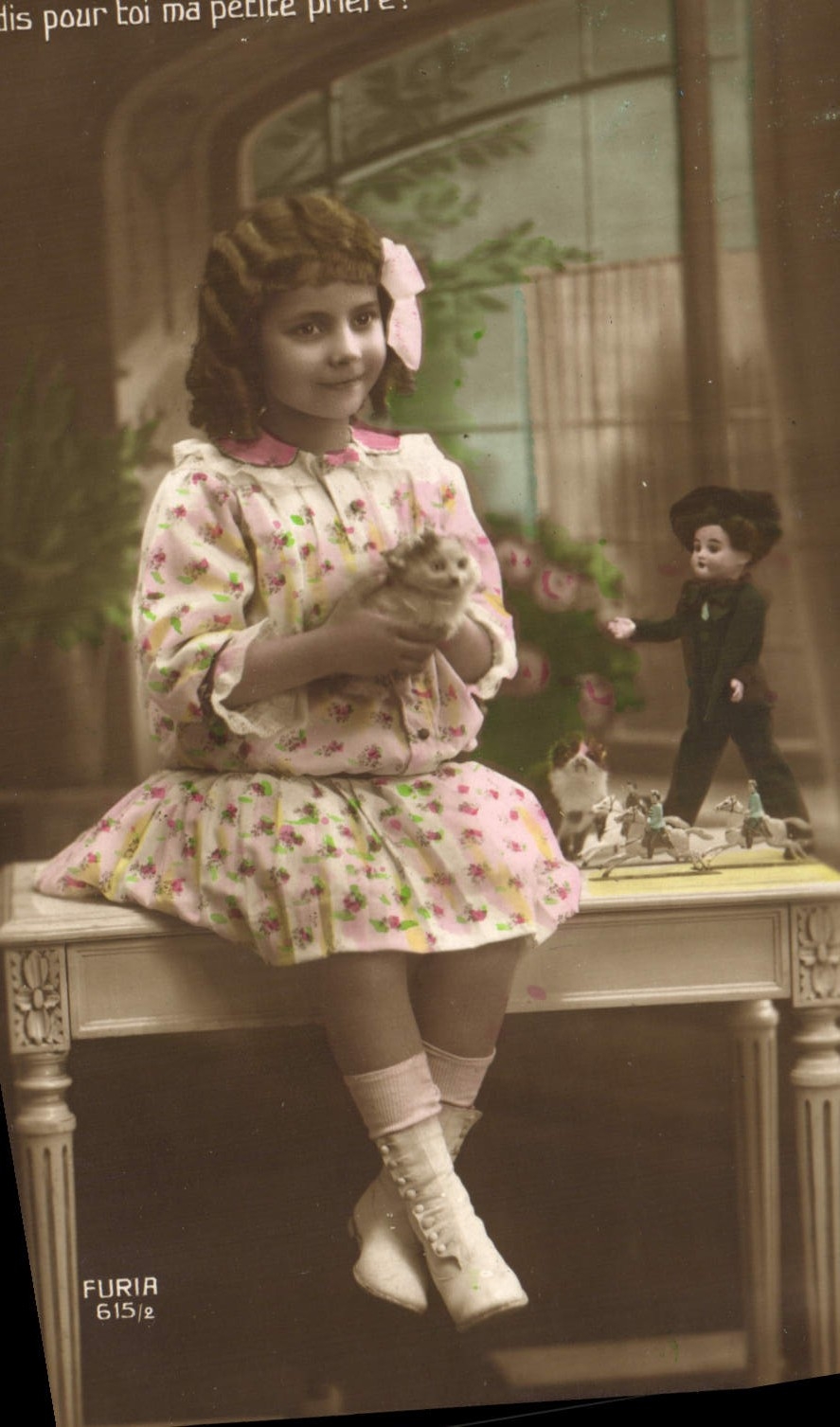 CPA Fantaisie Enfant Poupee Cheval