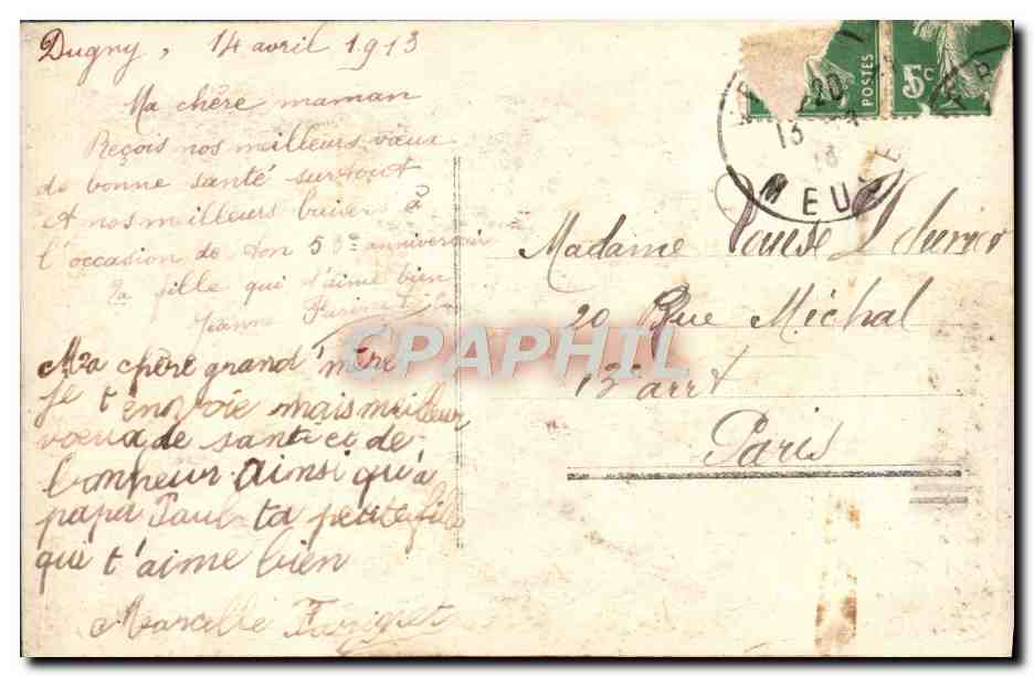 CPA Fantaisie Fleurs Santon  — Rückseite