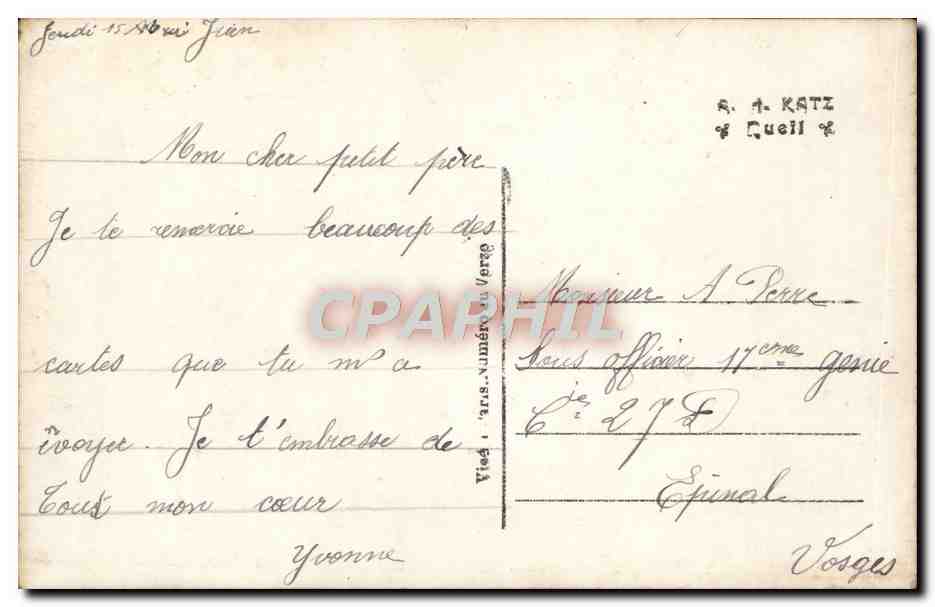 CPA Fantaisie Enfant Poupee Soldat Militaria — Verso