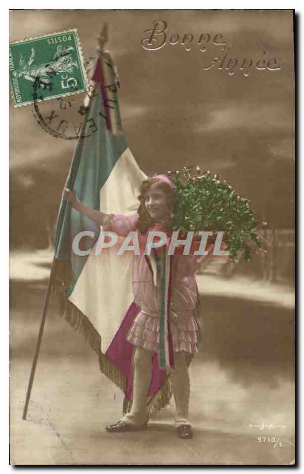 CPA Fantaisie Enfant Drapeau