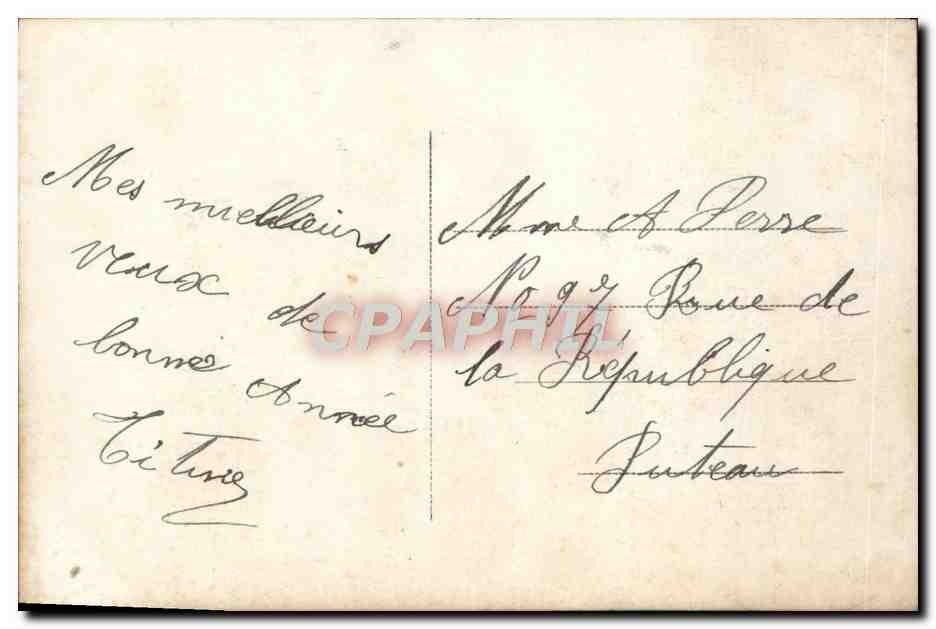 Femme en fourrure tenant des fleurs — Bonne Année — DIX 587 — Rückseite