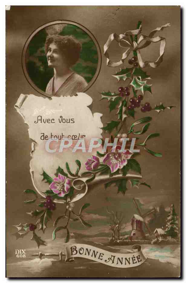 CPA Fantaisie Femme Moulin a vent