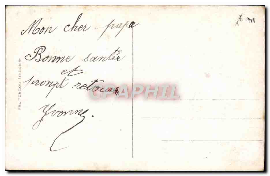 CPA Fantaisie Enfant Soldats Militaria Cheval — Rückseite