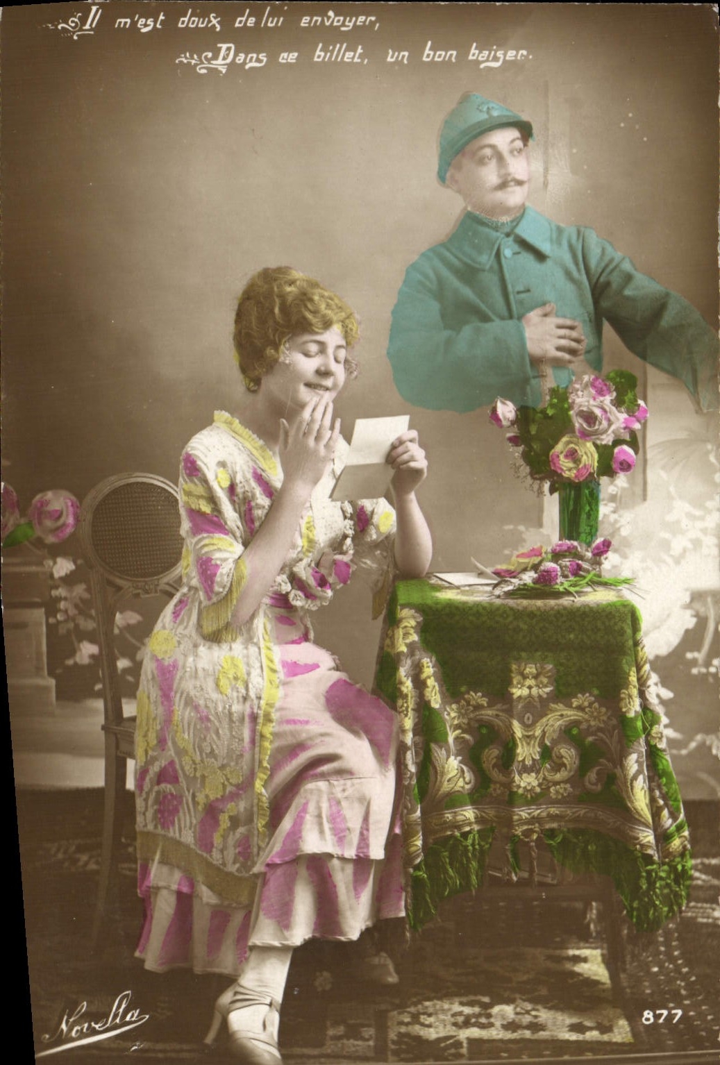 Soldat et femme lisant une lettre — Novelta, n° 877