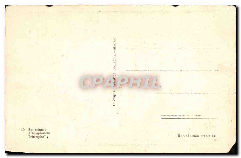 CPA Fantaisie En triunfo — Verso