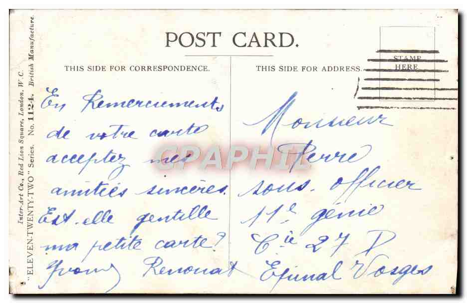 CPA Fantaisie Badly hit Condition serious Infirmiere Croix Rouge — Rückseite