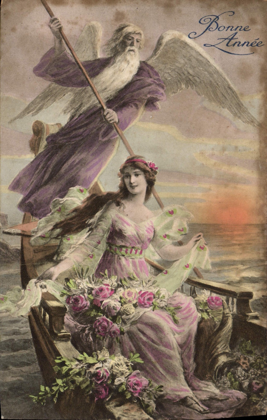 CPA Fantaisie Femme Ange 