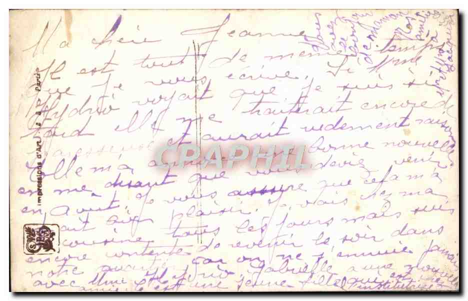 CPA Fantaisie Salons de Paris Zwiller Alsacienne du Sundgau — Rückseite