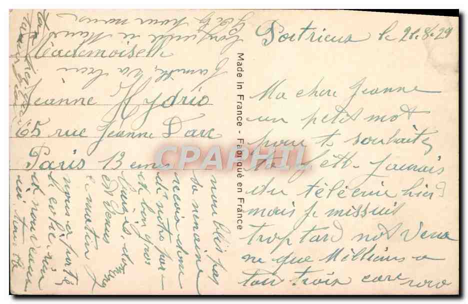 CPA Fantaisie Homme — Rückseite