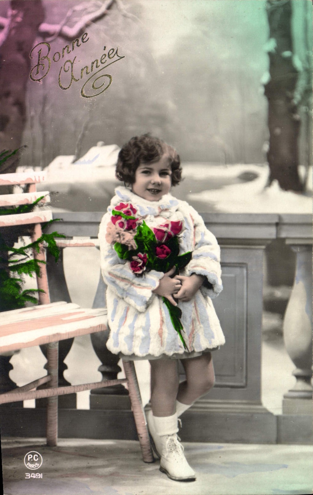 CPA Fantaisie Enfant Bonne Annee