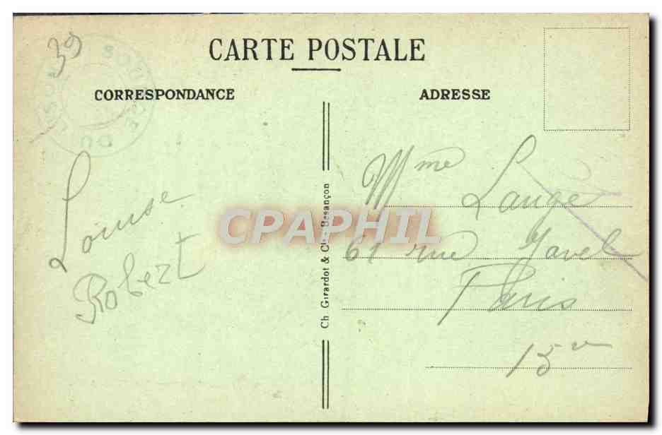 Sources du Lison — Nans-sous-Sainte-Anne — Sites pittoresques de Franche-Comté — Rückseite