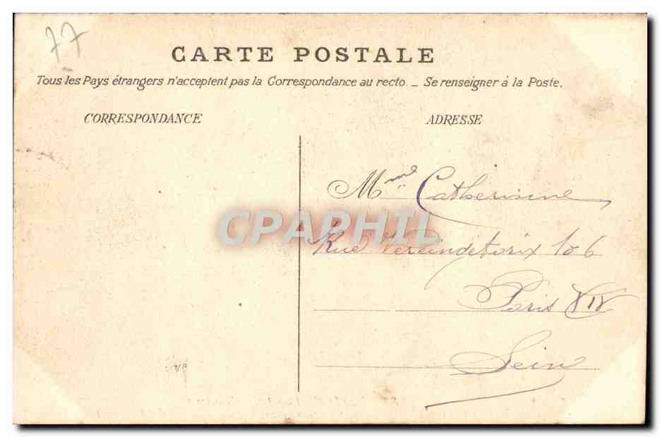 Bosque de Fontainebleau — Rocas Cartouche y Mandrin — Cabalgata de los Bandidos (Garganta de Apremont) — editor no visible, n.º 385 — Reverso