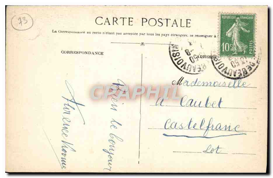 CPA Saint Pierre D'Entremont Route et Tunnel du Frou La cochette — Rückseite