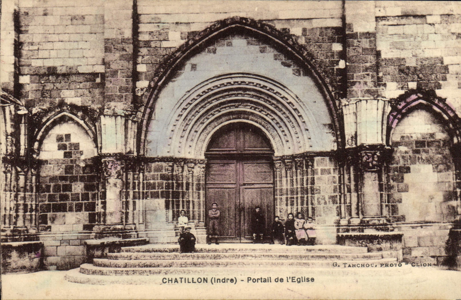 CPA Chatillon Portail De I'Eglise Enfants