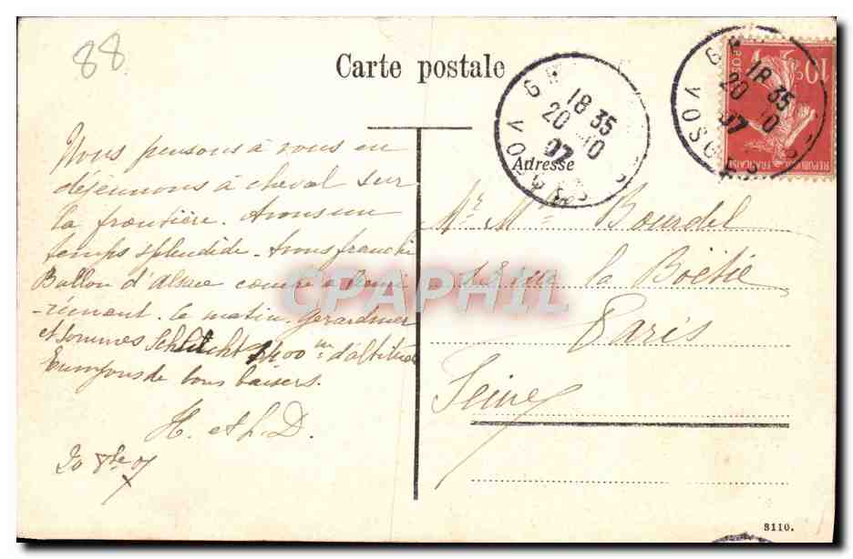CPA La Schlucht Lacs De Retournemer De Longermar — Verso
