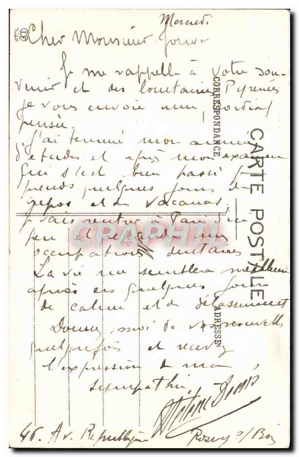 CPA Haute Vallee D'Aspe Le Somport Le plateau de la maison cantonniere avant la montee des lacets du col Moutons  — Rückseite