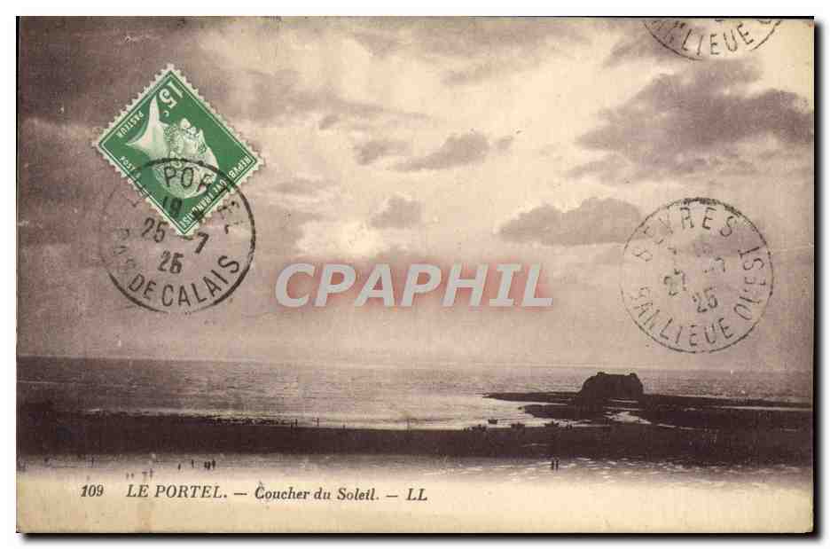 CPA le Portel Coucher Du Soleil