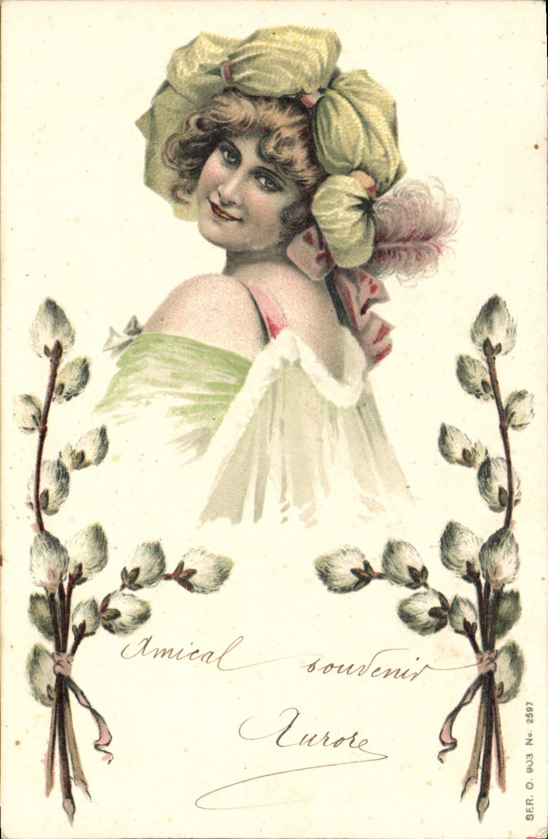 Jeune femme en chapeau — souvenir amical — G.E.R. O. 903 No. 2897