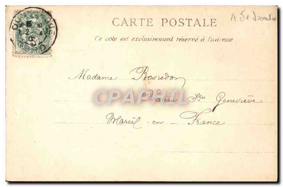 Fleurs dans un vase bleu — carte postale illustrée — éditeur A. Le Louge — Achterkant